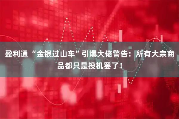 盈利通 “金银过山车”引爆大佬警告：所有大宗商品都只是投机罢了！